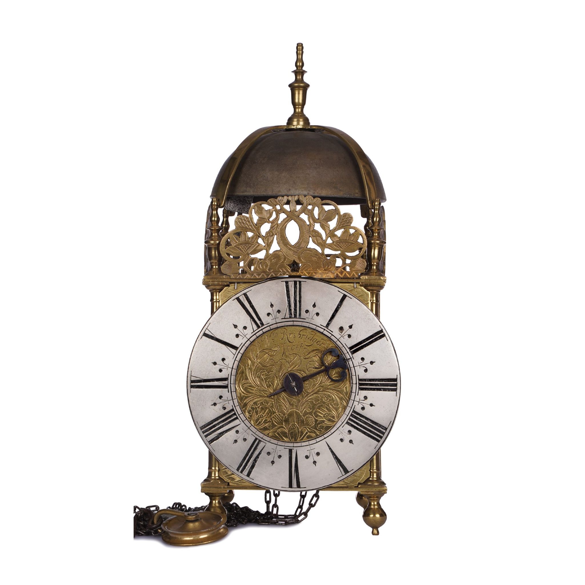 FINE LANTERN CLOCK BY WILLIAM RISBRIDGER OF DORKING SURREY The