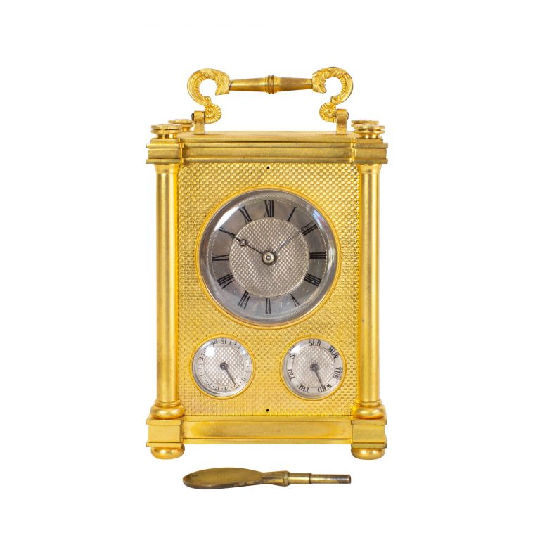 ENGLISH STRIKING CARRIAGE CLOCK IN THE STYLE OF BREGUET The Antique