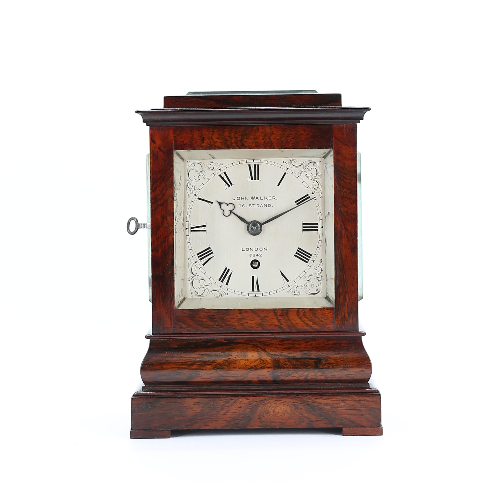 FUSEE FIVE GLASS LIBRARY CLOCK BY WALKER