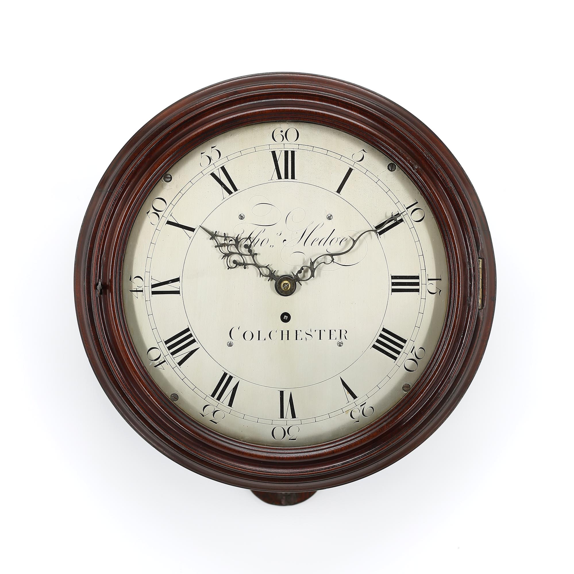 VERGE DIAL CLOCK BY THOMAS HEDGE OF COLCHESTER