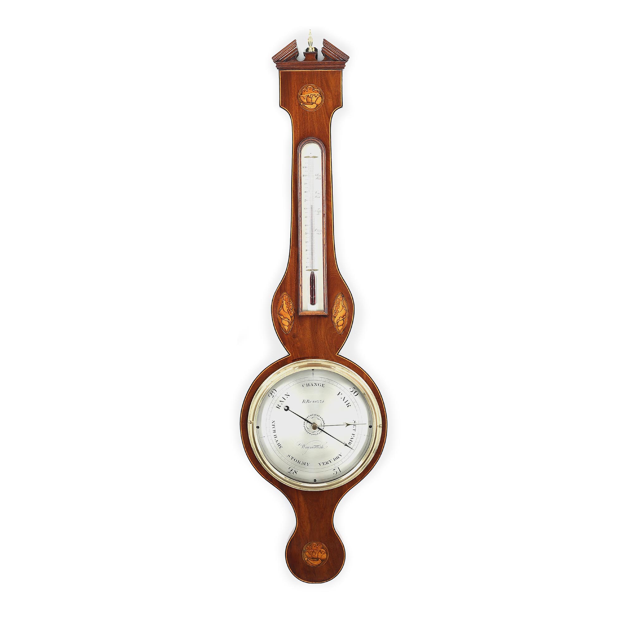 WHEEL BAROMETER BY B. BESOZZI OF WEYMOUTH